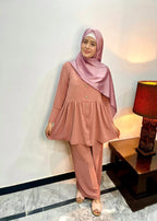 Imtiazbyalrubab Iris Frock Style Co Ord Set Coral Women 2pcs