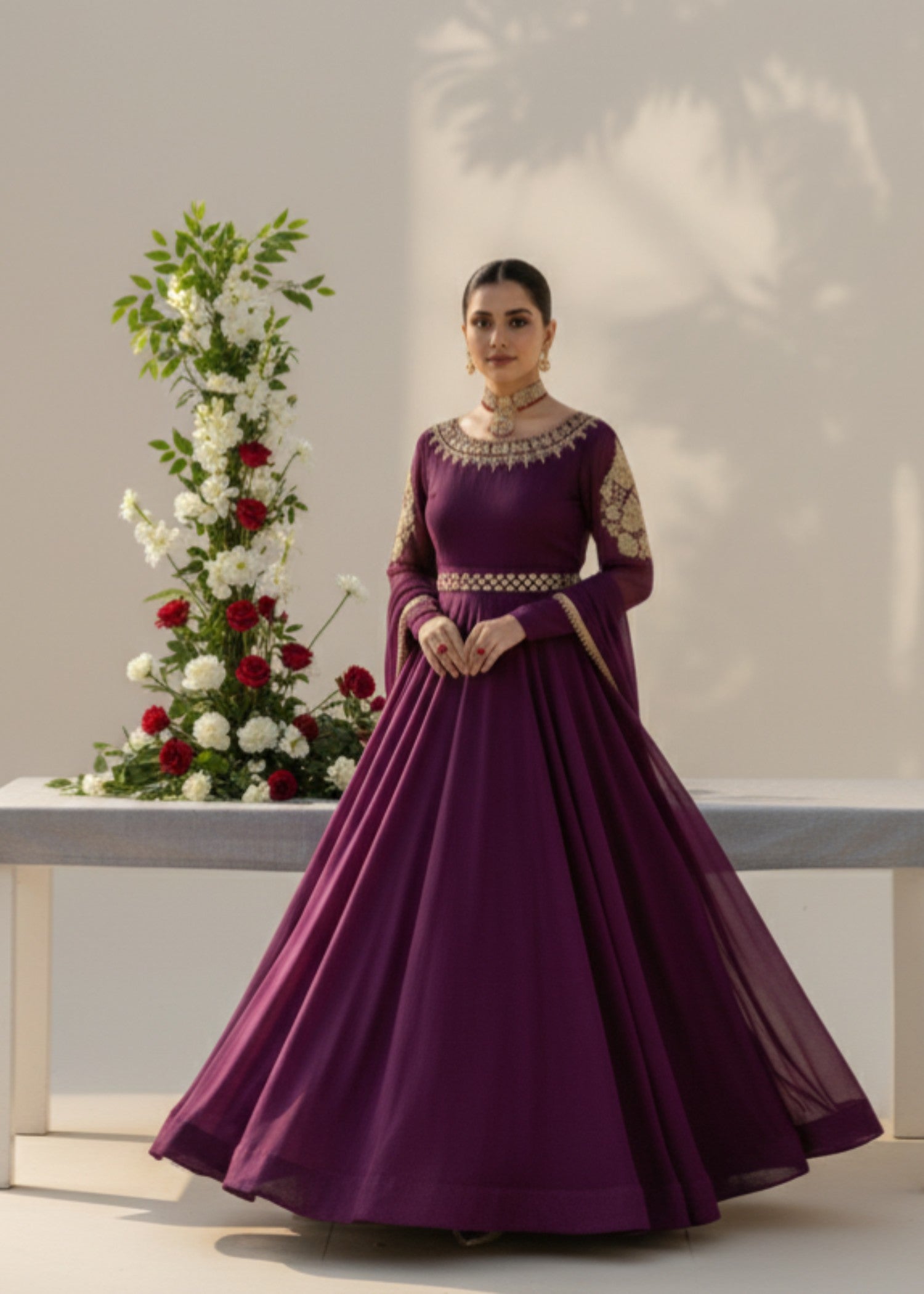 Pehnawa By Bin Akram’s Purple Bliss | Chiffon Maxi Women 3pcs