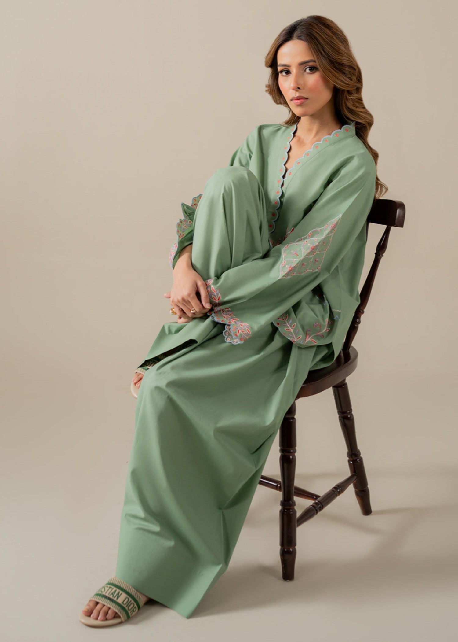 Kiara SAGE Embroidered Set Khaddar Women 2pcs