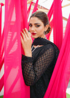 Zarratun. Black Embroidered Women 3pcs