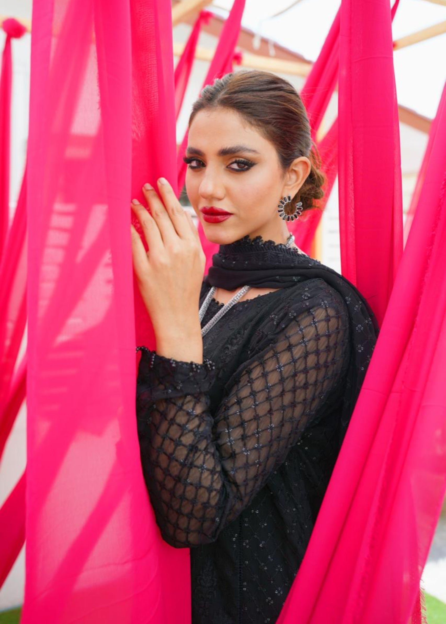 Zarratun. Black Embroidered Women 3pcs