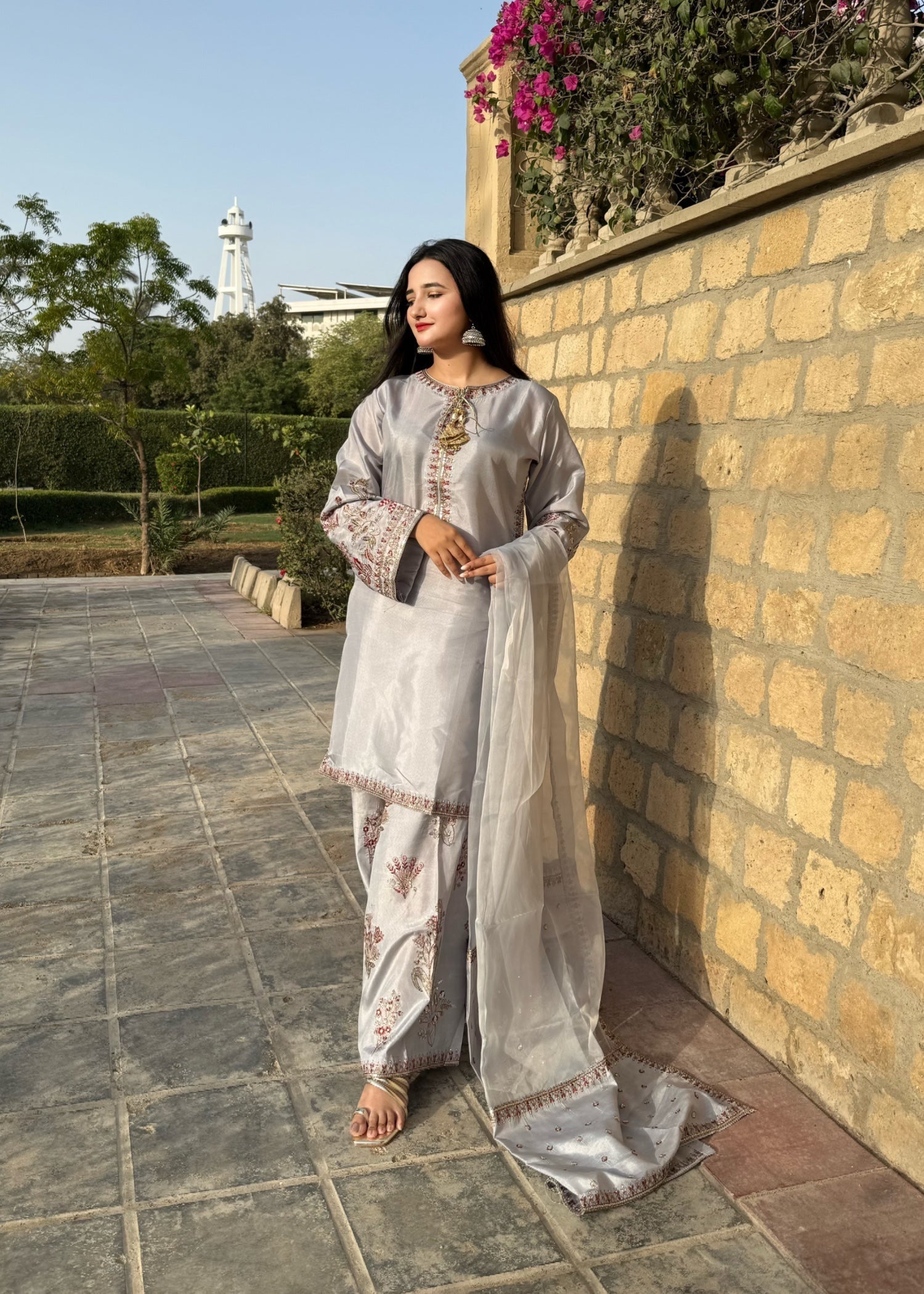 Suits By Sadia FARSHI SILVER Women 3pcs