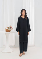 Stylish Collection PLAIN BLACK FARSHI SHALWAR Women 2pcs