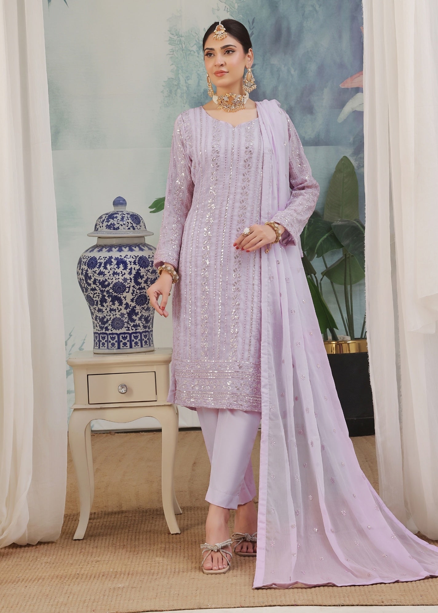 Abaan Zohan Chandni Lilac Women 3pcs