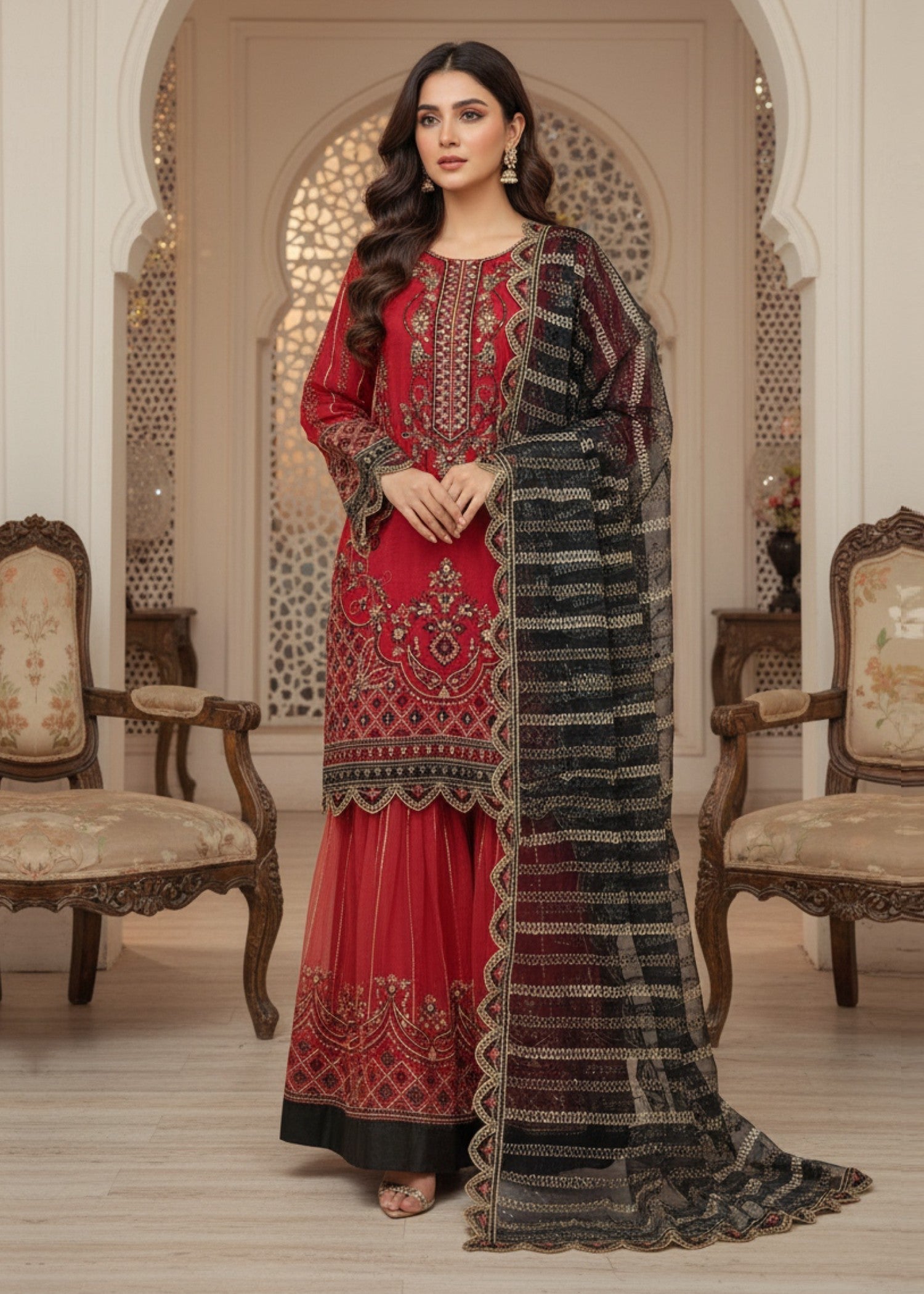 Diara Couture LIYANA US 574 RED Women 3pcs