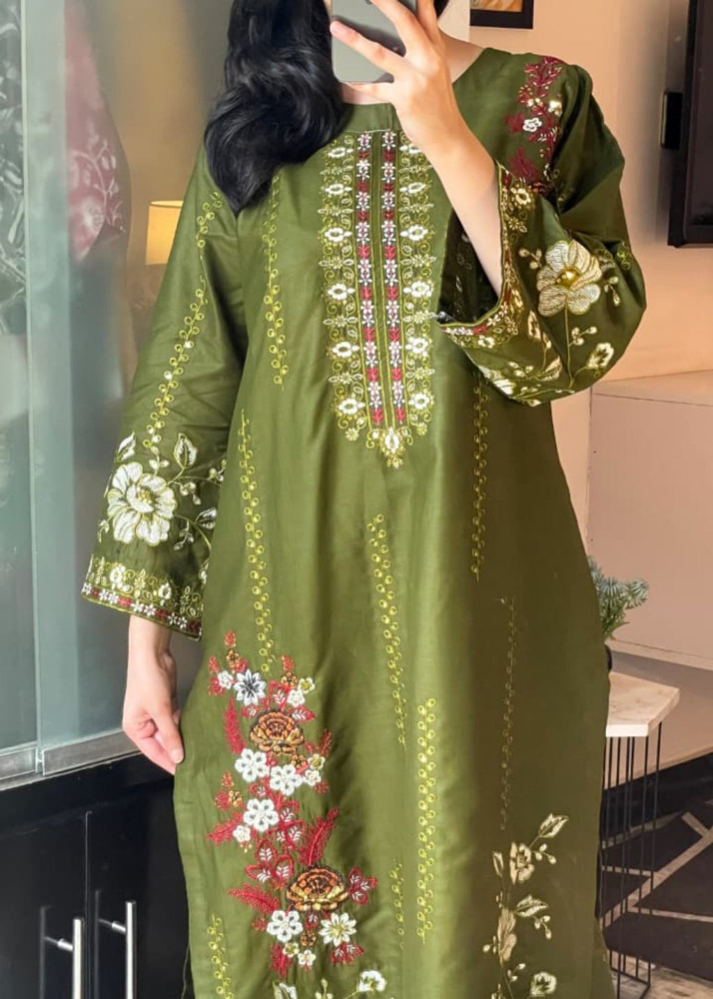 Tehzeeb Libas MEHROON BLOOM EMBROIDERED Women 2pcs