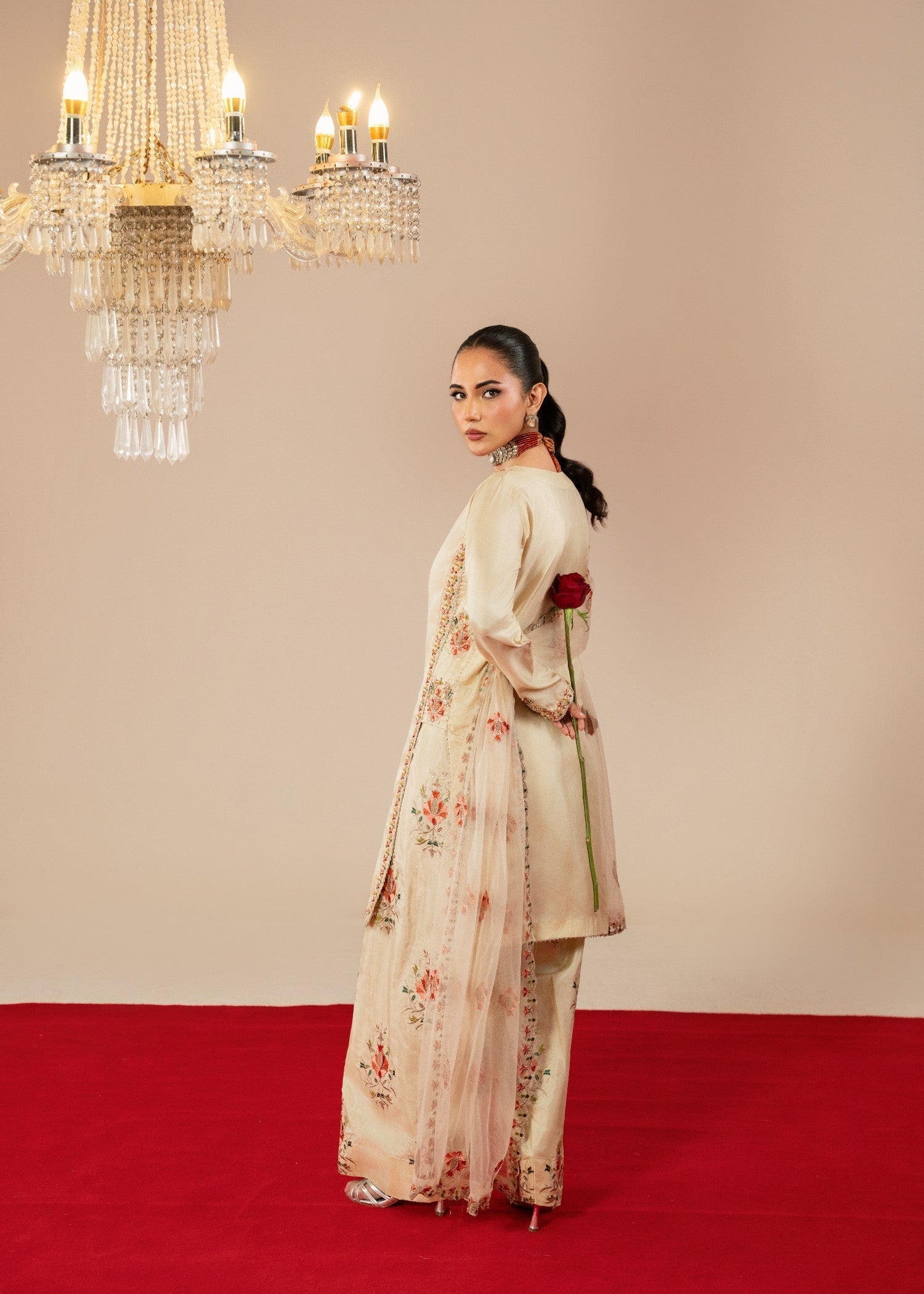 Maira Fashion Beige Farshi Shalwar Women 3pcs