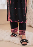Tehzeeb Libas BLACK ROSE EMBROIDERED Women 2pcs