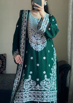 Four Season Boutique FARSHI GHARRARA BOTTLE GREEN Women 3pcs