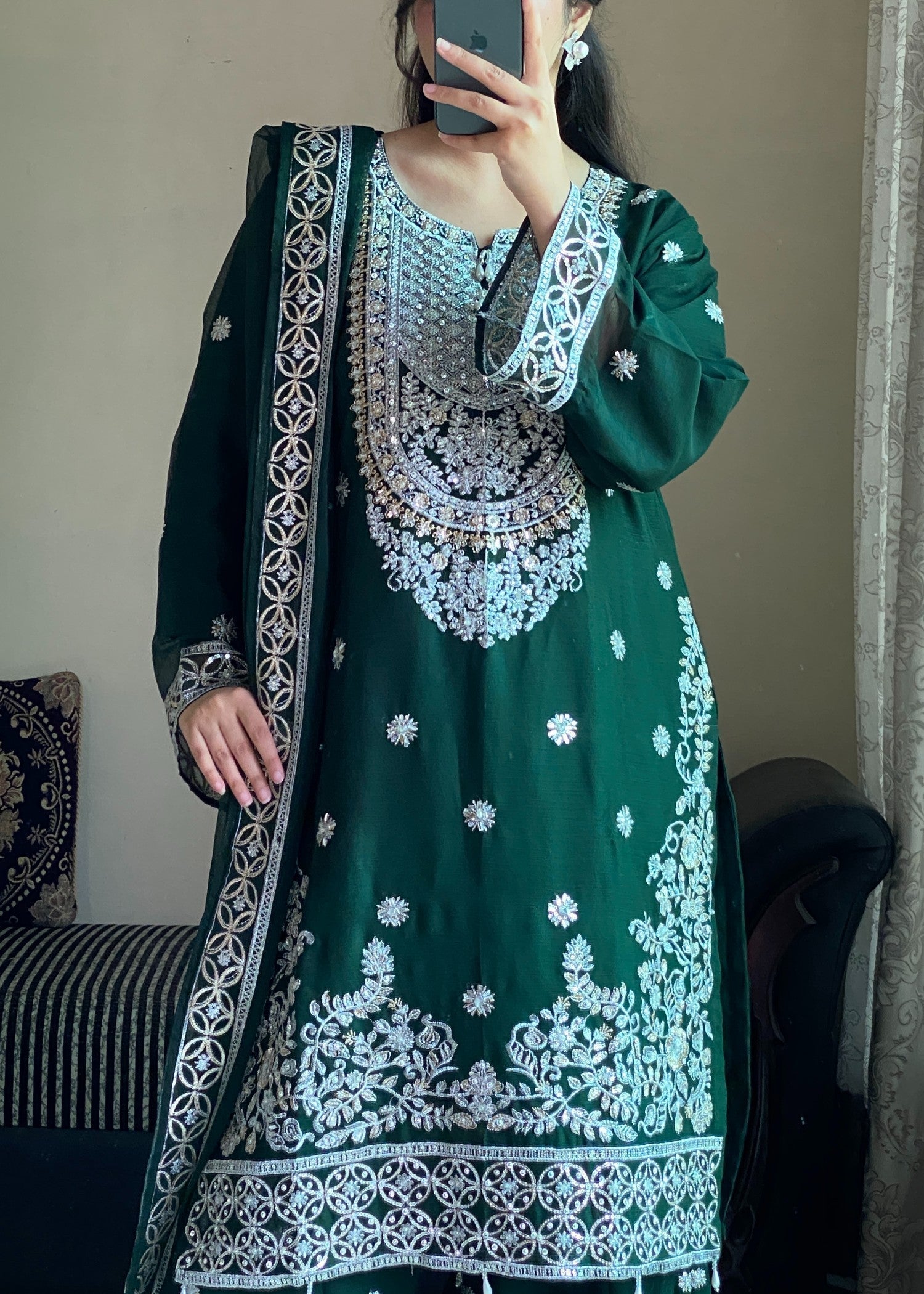 Four Season Boutique FARSHI GHARRARA BOTTLE GREEN Women 3pcs