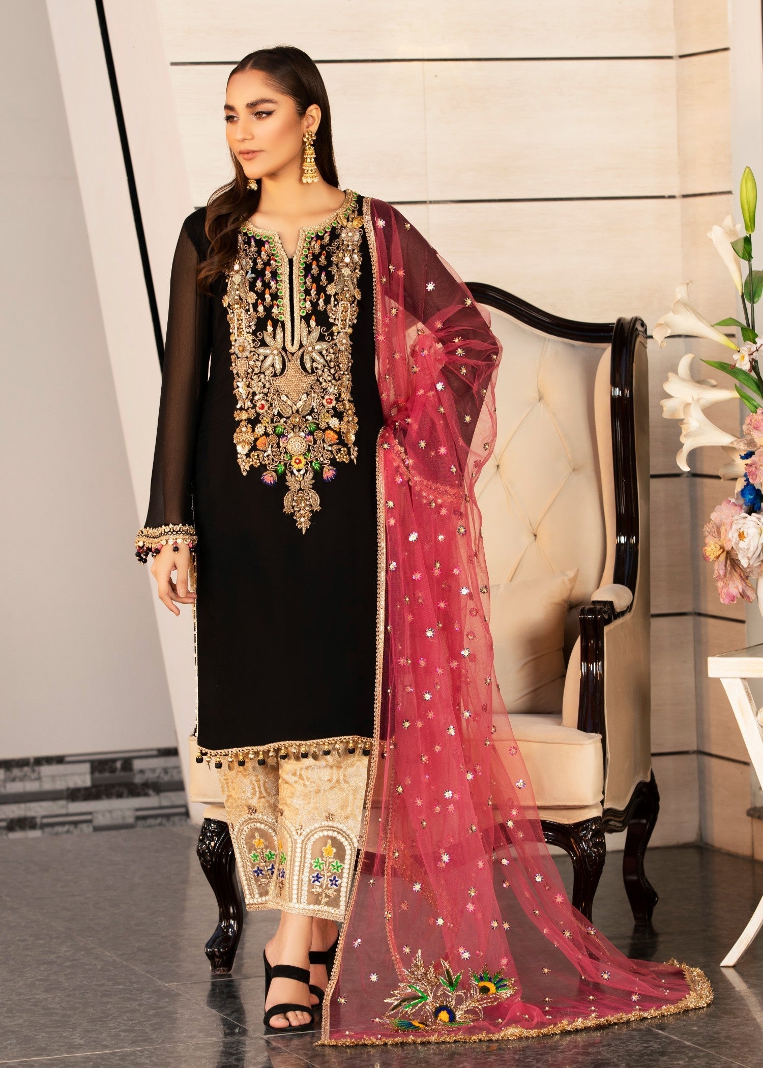 Khuda Baksh Creations Z 292 Black Women 4pcs