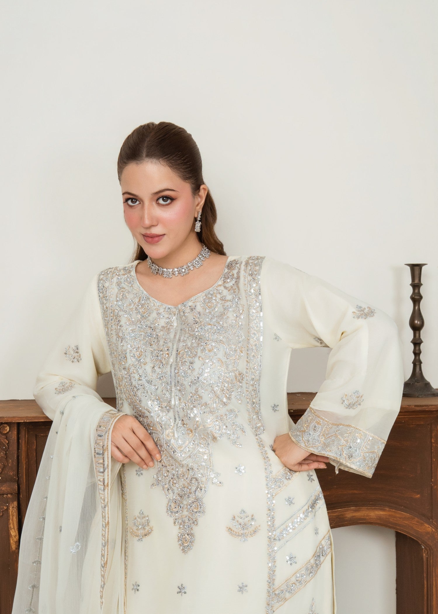 Four Season Boutique DIL NASHEEN CREAM Women 3pcs