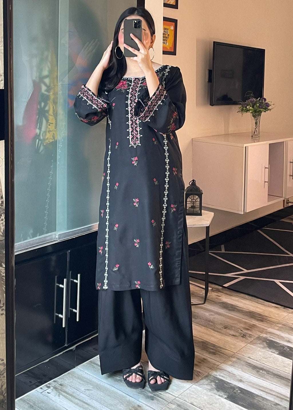 Tehzeeb Libas MULTI BLACK Women 2pcs