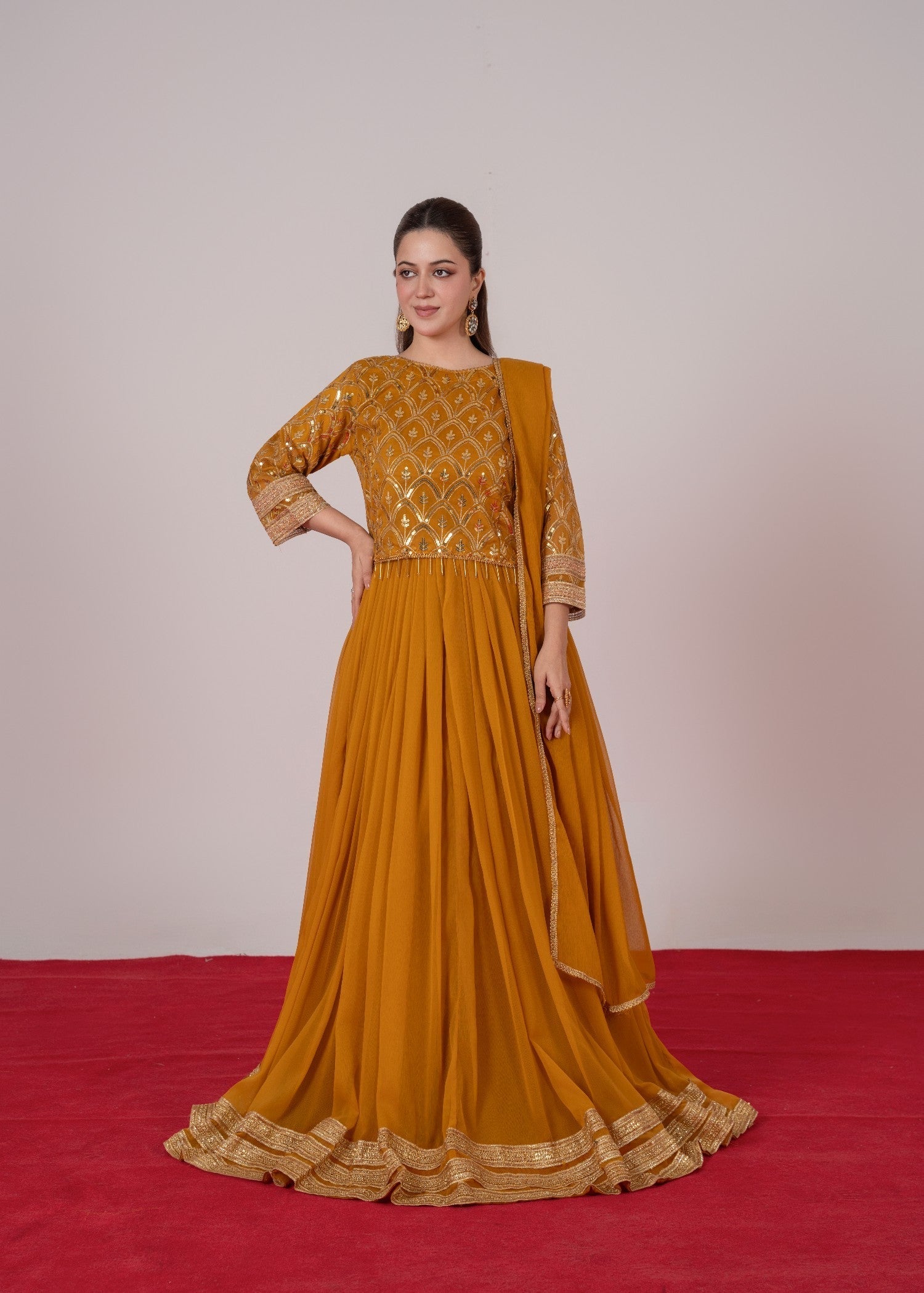 Hkb Officials Mehrma Cheddar Mustard Lehnga Women 3pcs