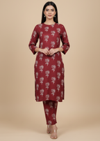 Anabya Garments Daily Luxe maroon Women 2pcs