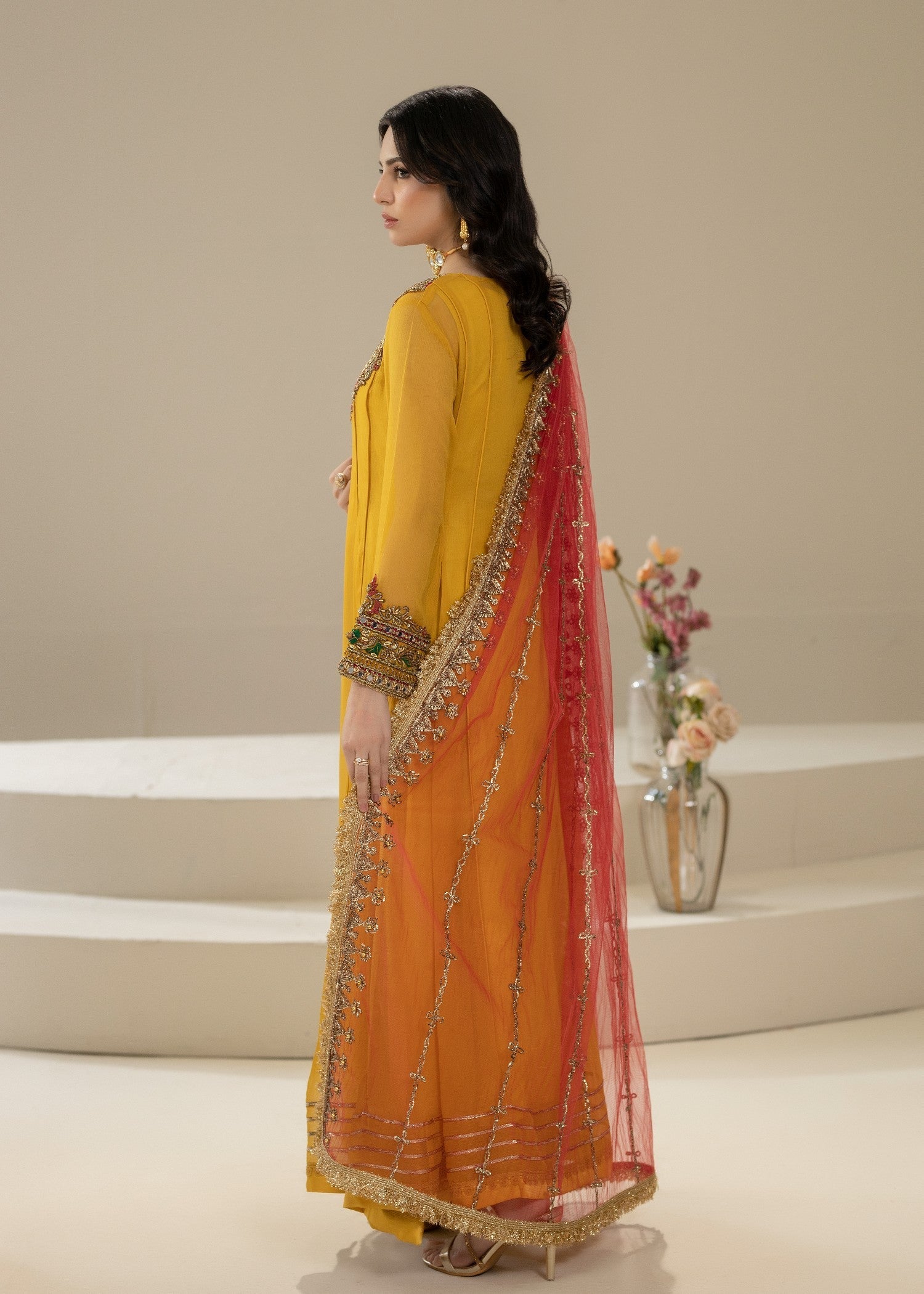 Khuda Baksh Creations Z 304 Mustard Women 4pcs