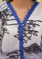 Mataish Indigo Sketch Cord Set Women 2pcs