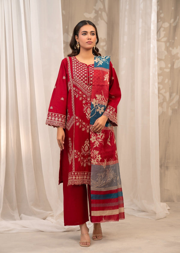 Shehroz Fashion Maroon Majesty Women 3pcs