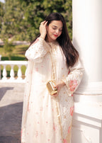Suits By Sadia Chiffon nimra offwhite Women 3pcs