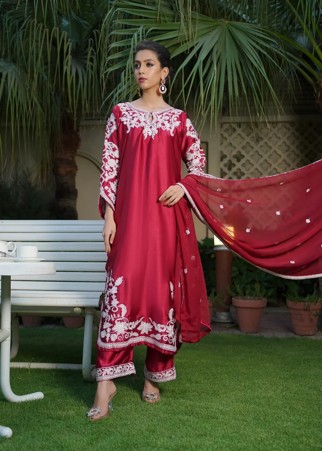 Rangoon Clothing Parisa Silk Maroon Women 3pcs