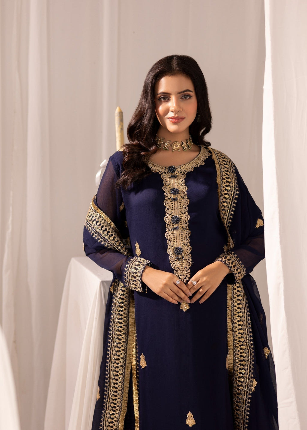 Alyssa NAVY BLUE SUIT ALN19 Women 3pcs