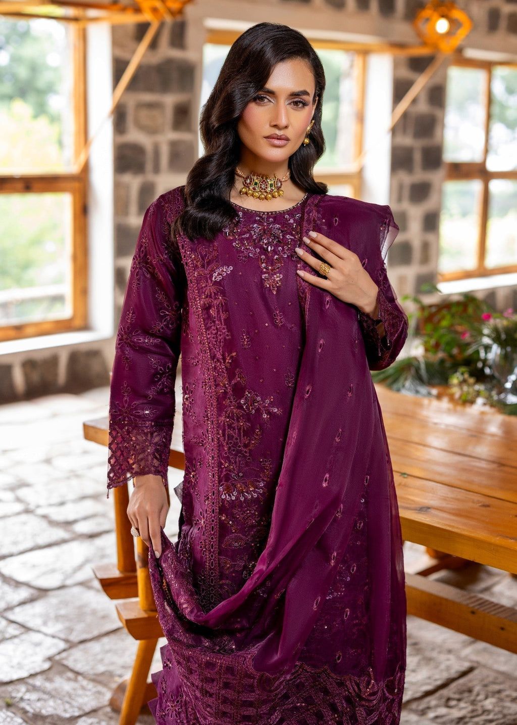 Diara Couture FALAH POST 1 01 PLUM Women 3pcs
