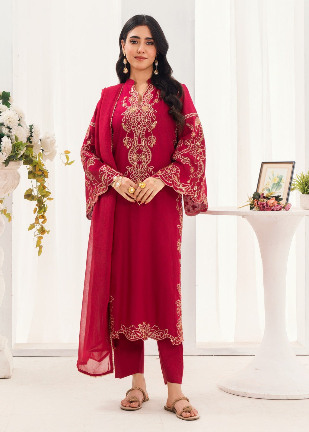 Sahibas By Mirza Elara Maroon Women 3pcs