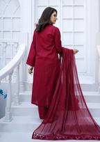 Yolo Pret Embroidered Lawn with Embroidered Border Chiffon Dupatta JASHAN S25 0025 Women 3pcs