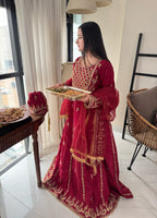 Suits By Sadia Maroon imaan maxi Women 4pcs