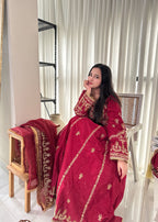 Suits By Sadia Maroon imaan maxi Women 4pcs