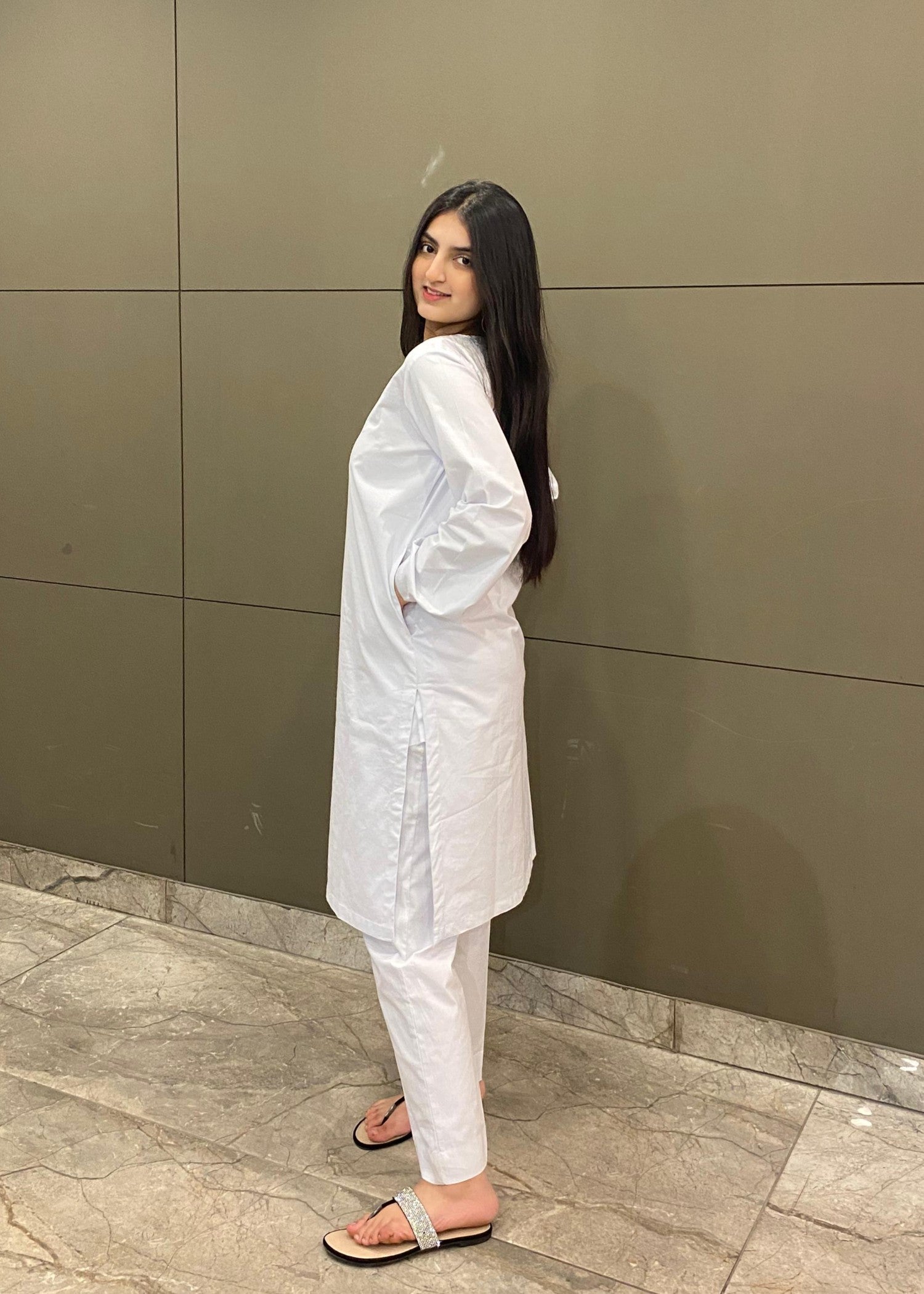 Namal Zara Ltd white Cotton Set Women 2pcs