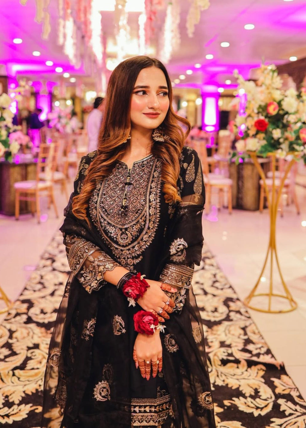 Suits By Sadia IMAAN BLACK GHARARA Women 3pcs