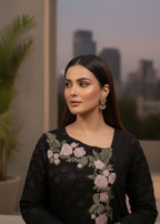 MMG Garments ROYAL WHISPER|LONG LENGTH FROCK BLACK MMG 1002 Women 3pcs