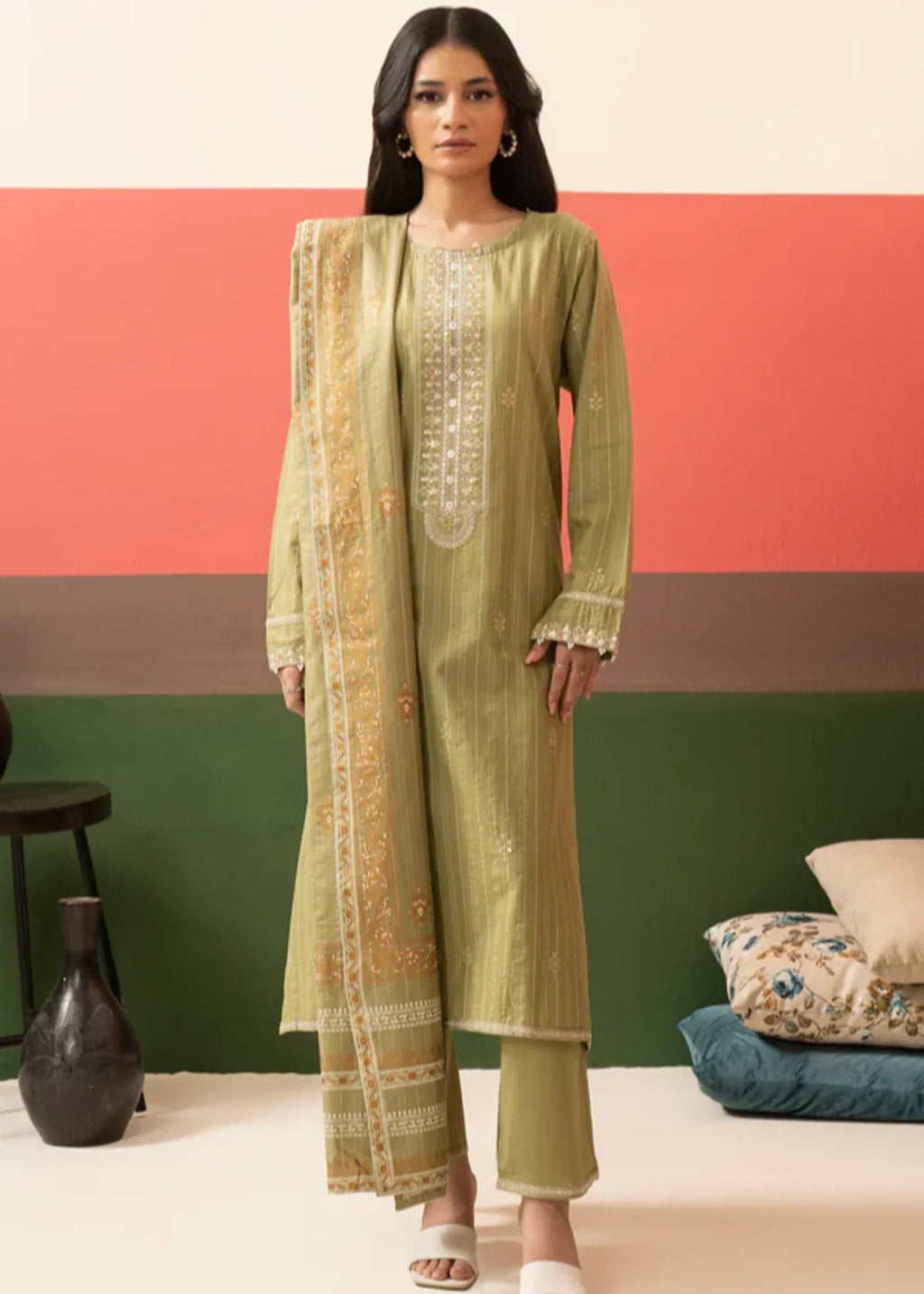 Zellbury Embroidered Kurta Dupatta Trouser WPW2433388 Women 3pcs
