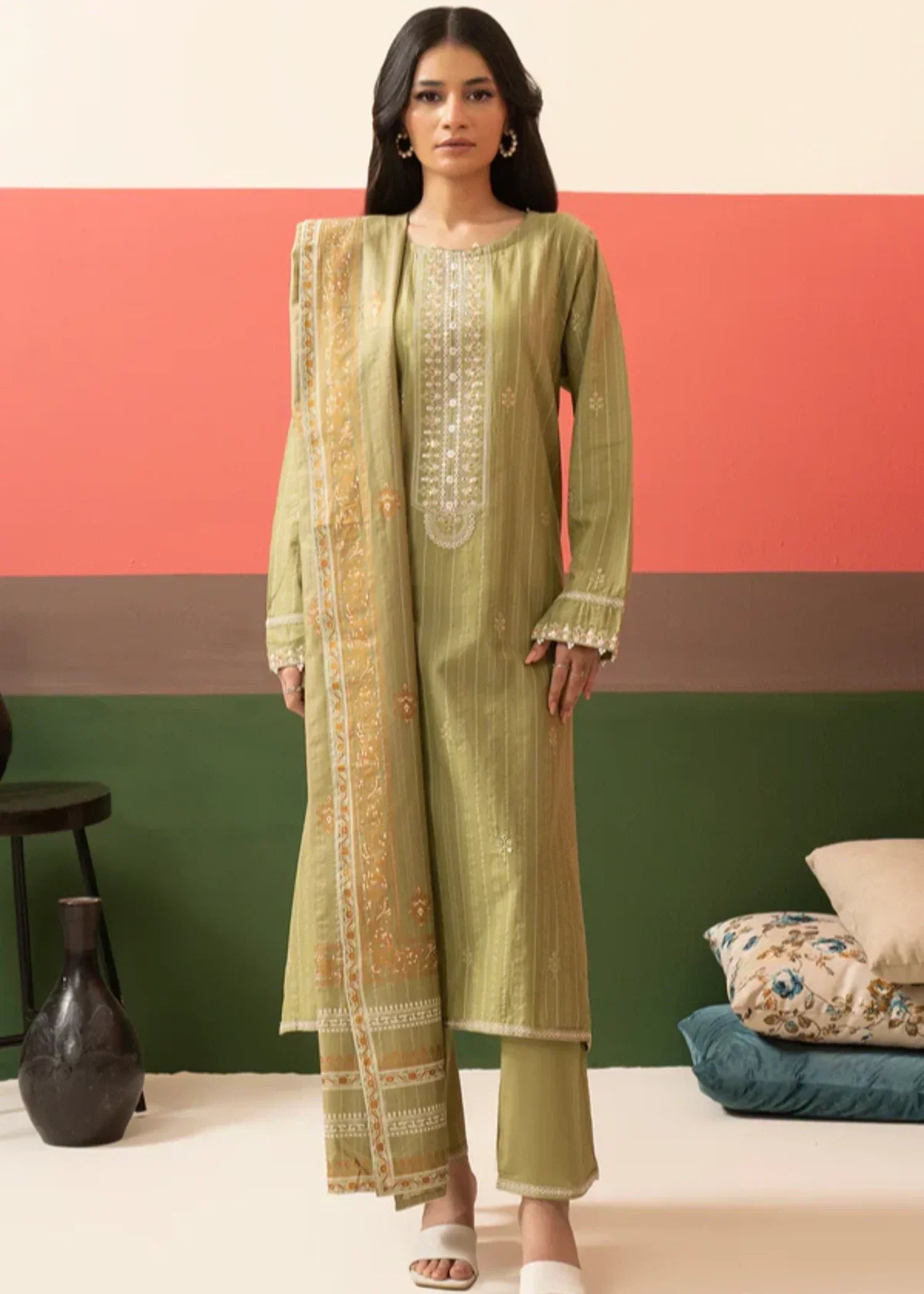 Zellbury Embroidered Kurta Dupatta Trouser WPW2433388 Women 3pcs
