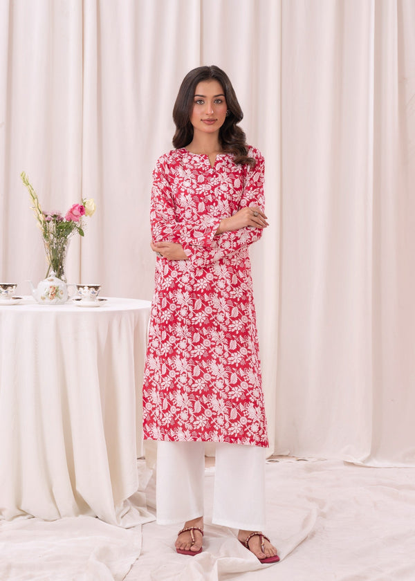 Laal Kurti Printed Kurta Set D116 Women 2pcs