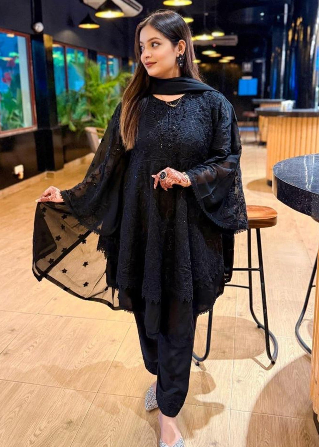 Inaaya Fashion JALPARI Black Women 3pcs