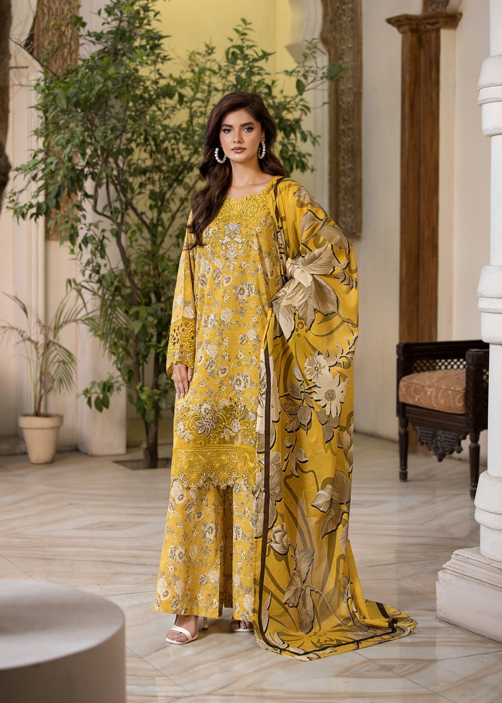 Bin Tayyab (BT006296 YELLOW) Women 3pcs