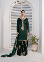 Pehnawa By Bin Akram’s Farshi Luxe Green | Silk Women 3pcs