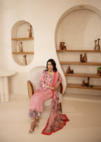 Khubsurat 4355 KH ST Pink Printed Women 3pcs