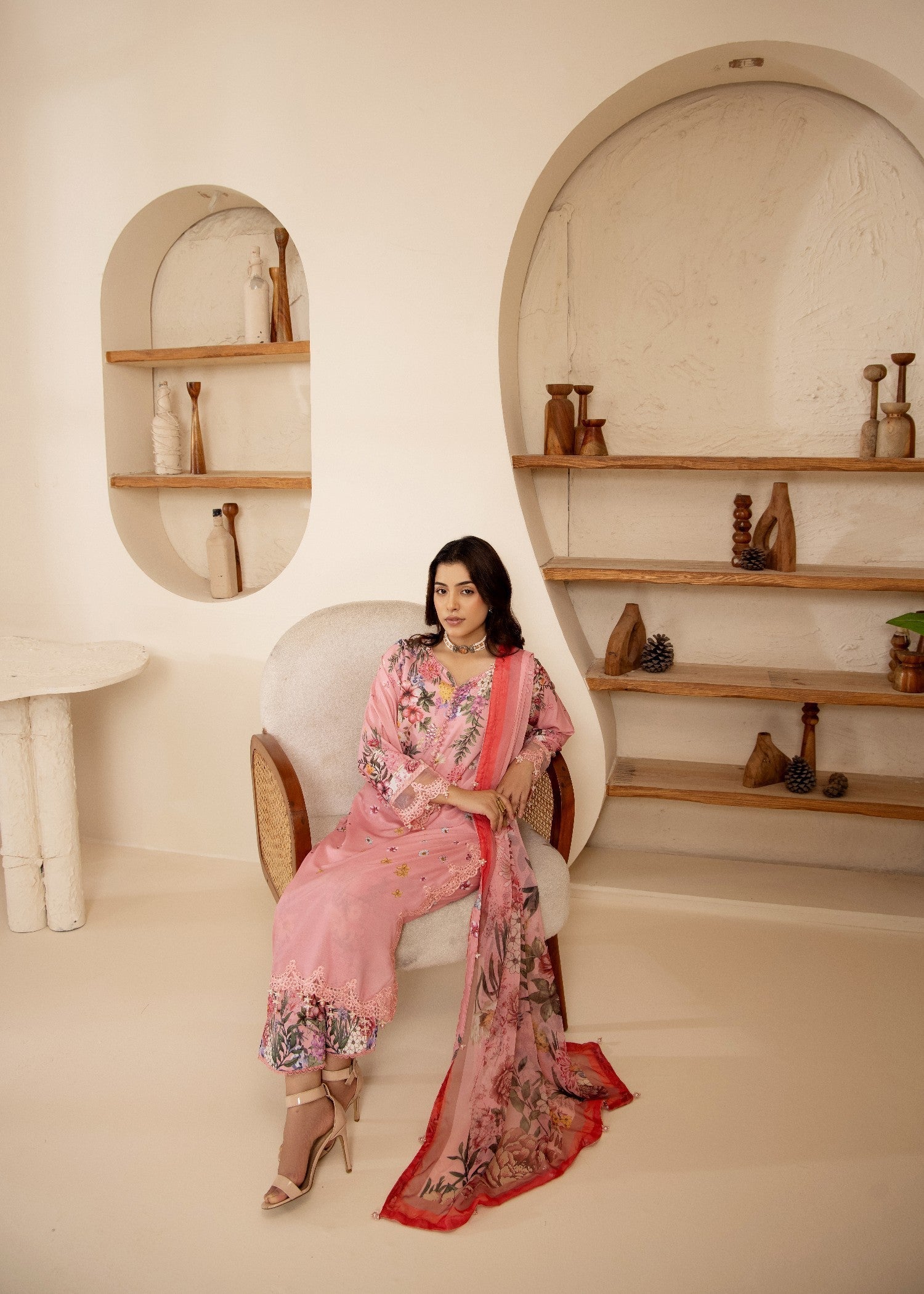 Khubsurat 4355 KH ST Pink Printed Women 3pcs