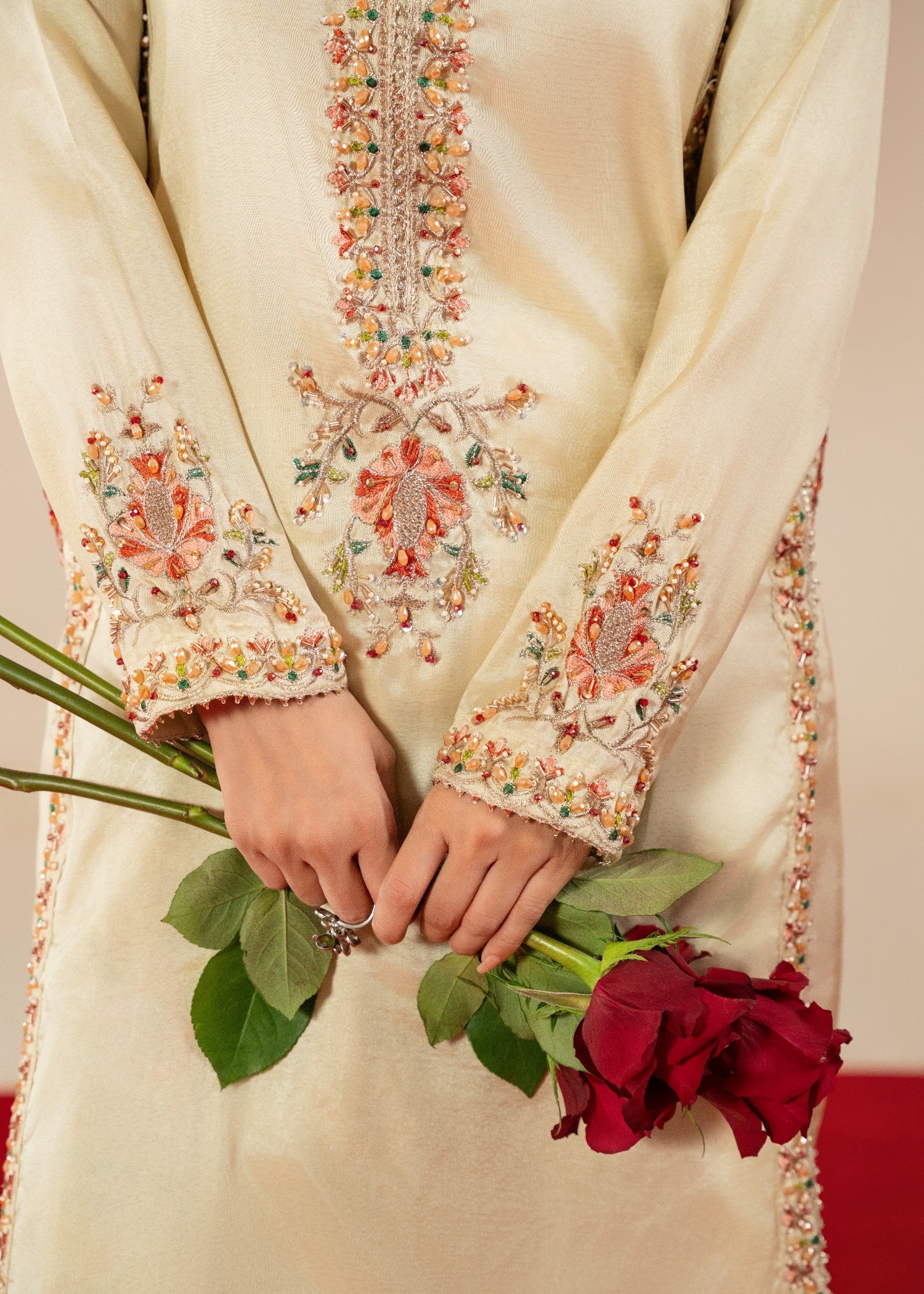 Maira Fashion Beige Farshi Shalwar Women 3pcs