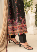 Khubsurat 4090 KH CT Black Embroidery Pishwas Cotton Women 3pcs