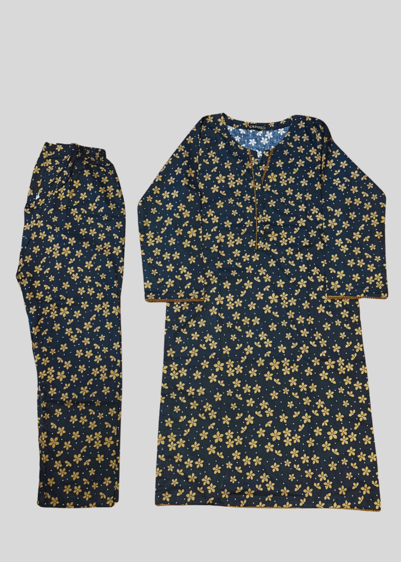 Salimas Lawn Stitched Suit – Dark Floral Elegance Women 2pcs