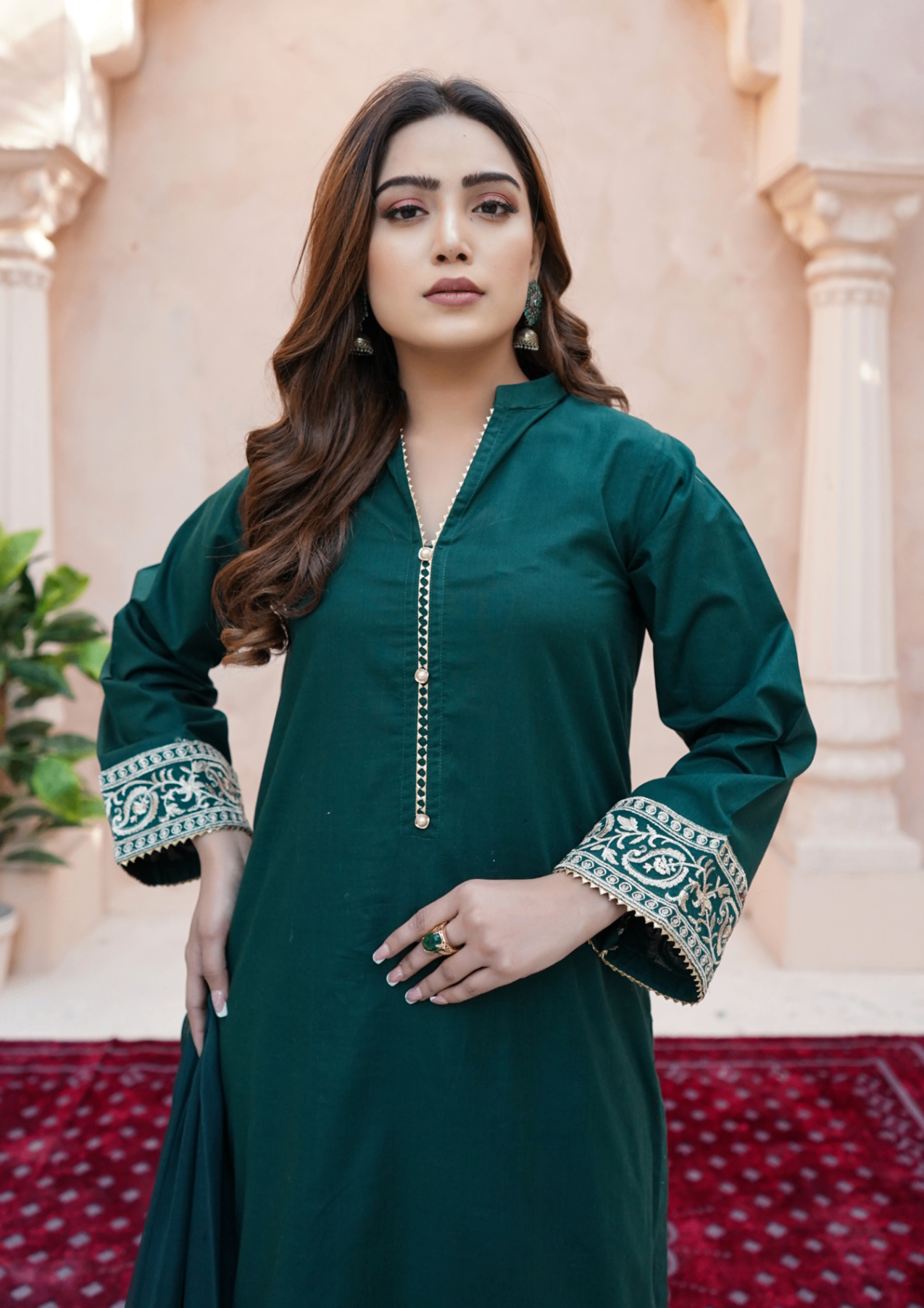 Yolo Pret Tilla Embroidered Lawn Cotton with Farshi Shalwar with Embroidered Border Chiffon Dupatta JASHAN S25 0029 Women 3pcs