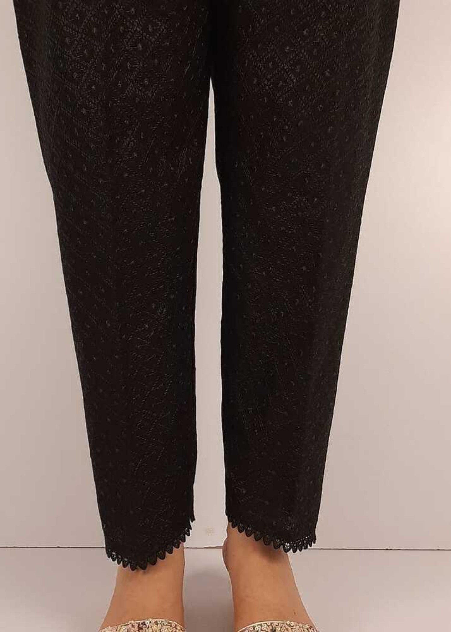 Zardi Chikankari Trouser Black – ZT463 Women 1pcs