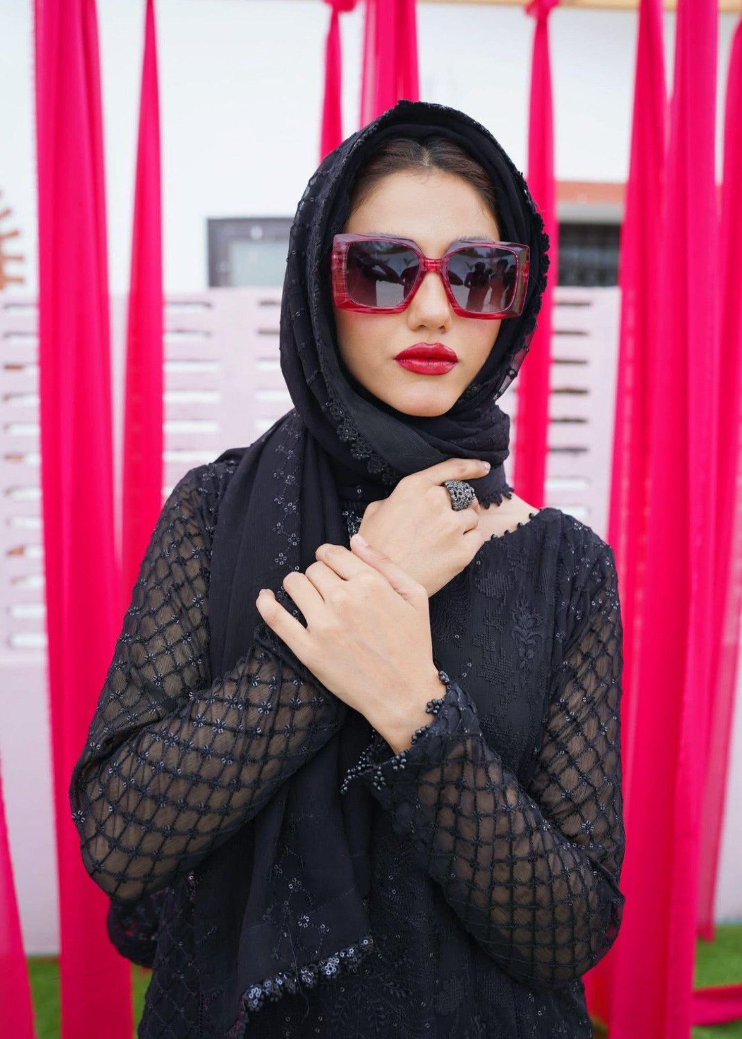 Zarratun. Black Embroidered Women 3pcs