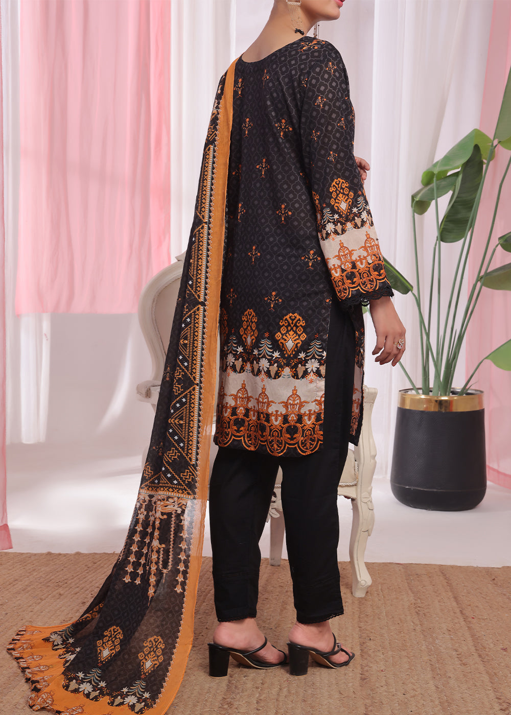 Aanchal Printed lawn Stitched suit mehtab Women 3pcs
