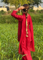 Imtiazbyalrubab Spice Red Farshi shalwar Set Women 3pcs