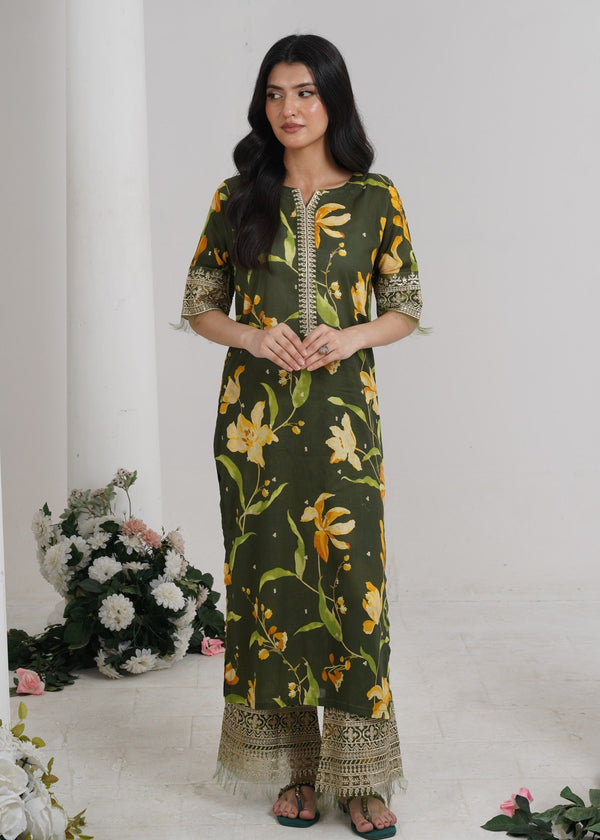 Naqash Olive Bloom Women 2pcs